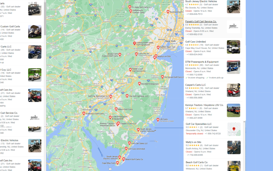 New Jersey Golf Cart Map